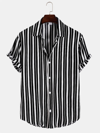 Stripes Short Sleeve Casual Shirts