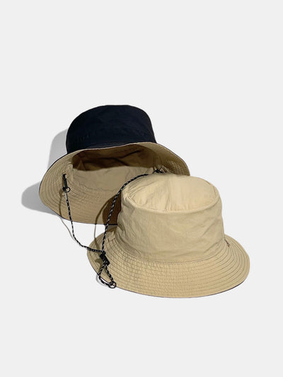 Double Side Reversible Bucket Hat With Chin Strap