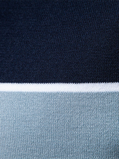 Contrast Knit V Neck Polo Shirt