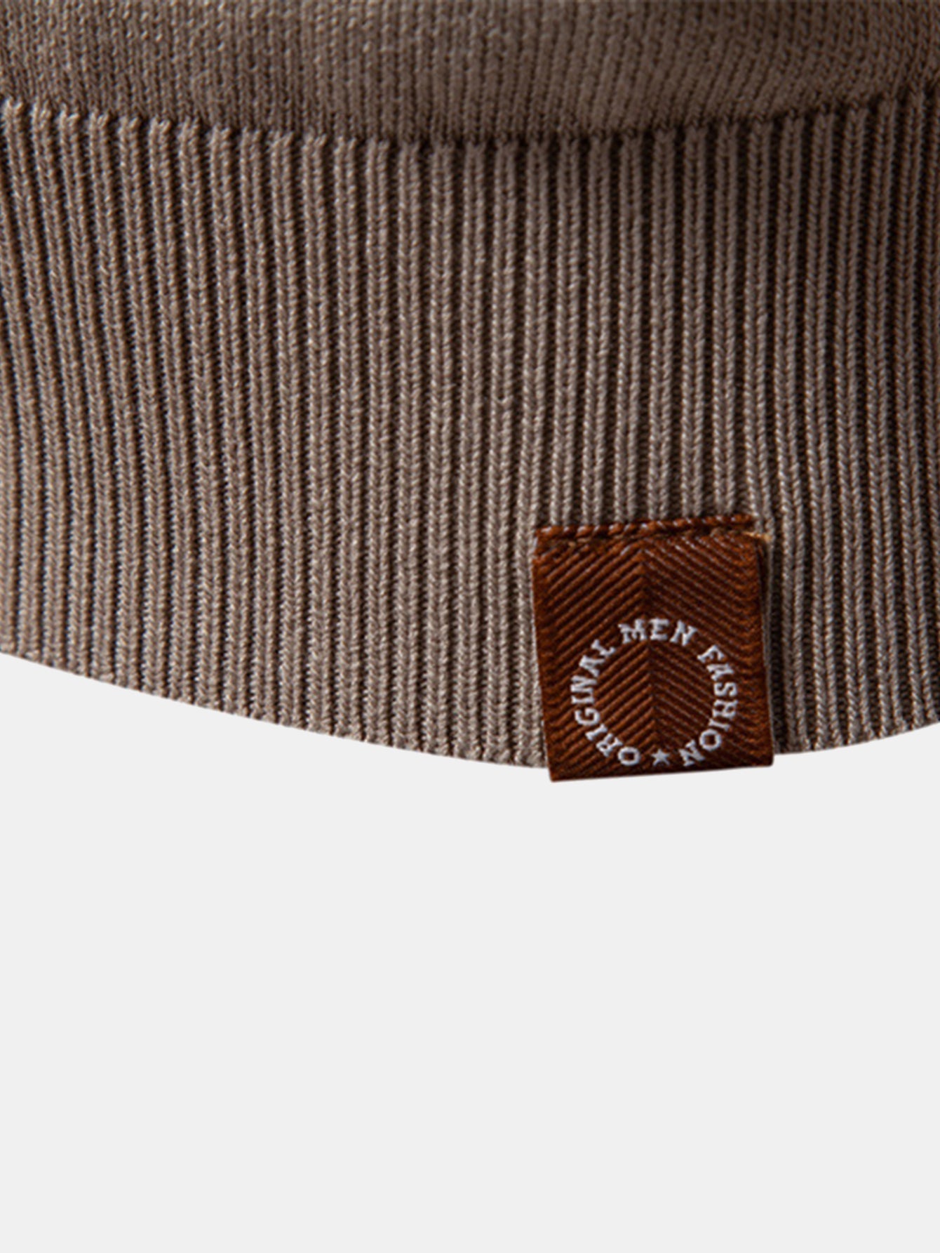 Stripe Knit Zip Up Polo Shirt