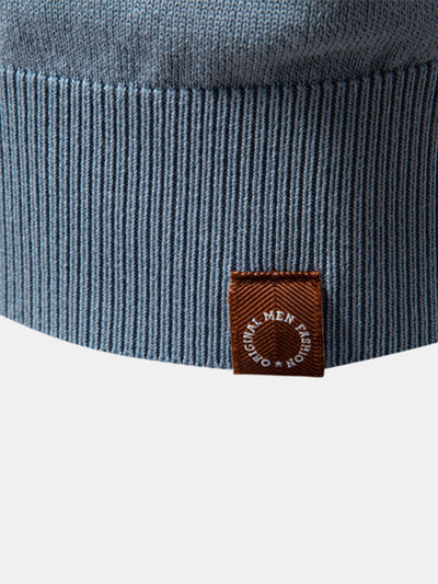 Contrast Knit V Neck Polo Shirt