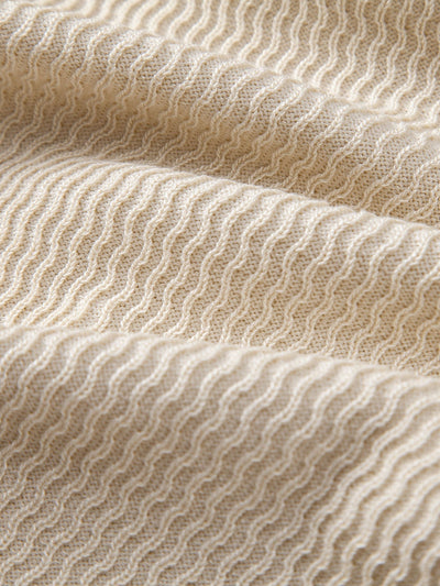 Wave Jacquard Knit V Neck Polo Shirt