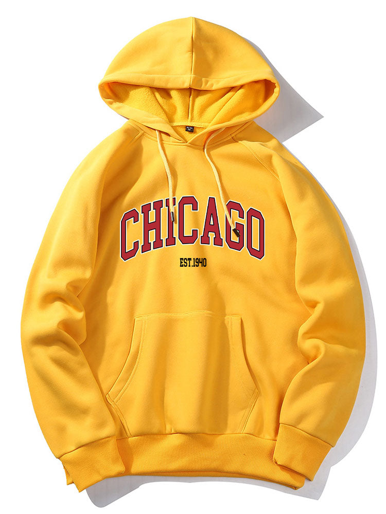 Chicago Letter Print Hoodie