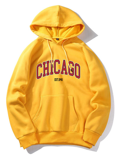 Chicago Letter Print Hoodie