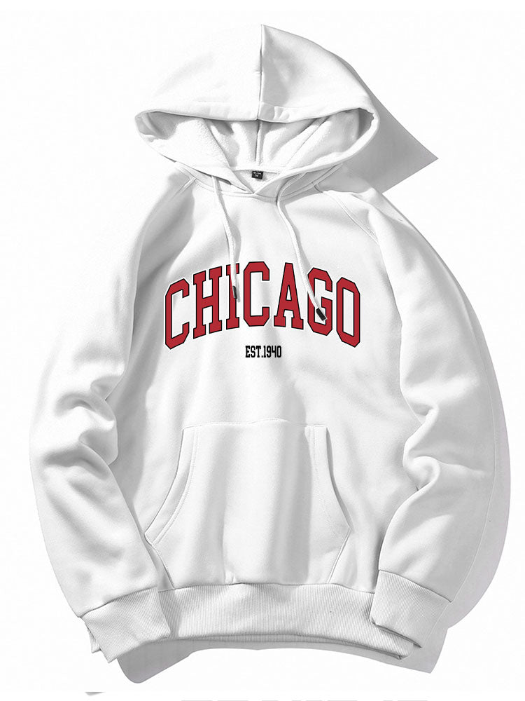 Chicago Letter Print Hoodie