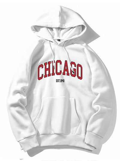 Chicago Letter Print Hoodie
