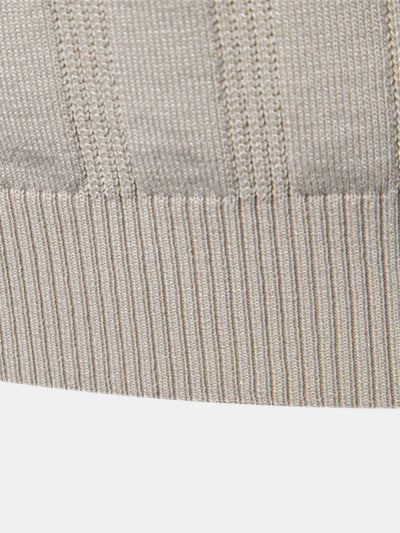 Stripe Knit Polo Shirt