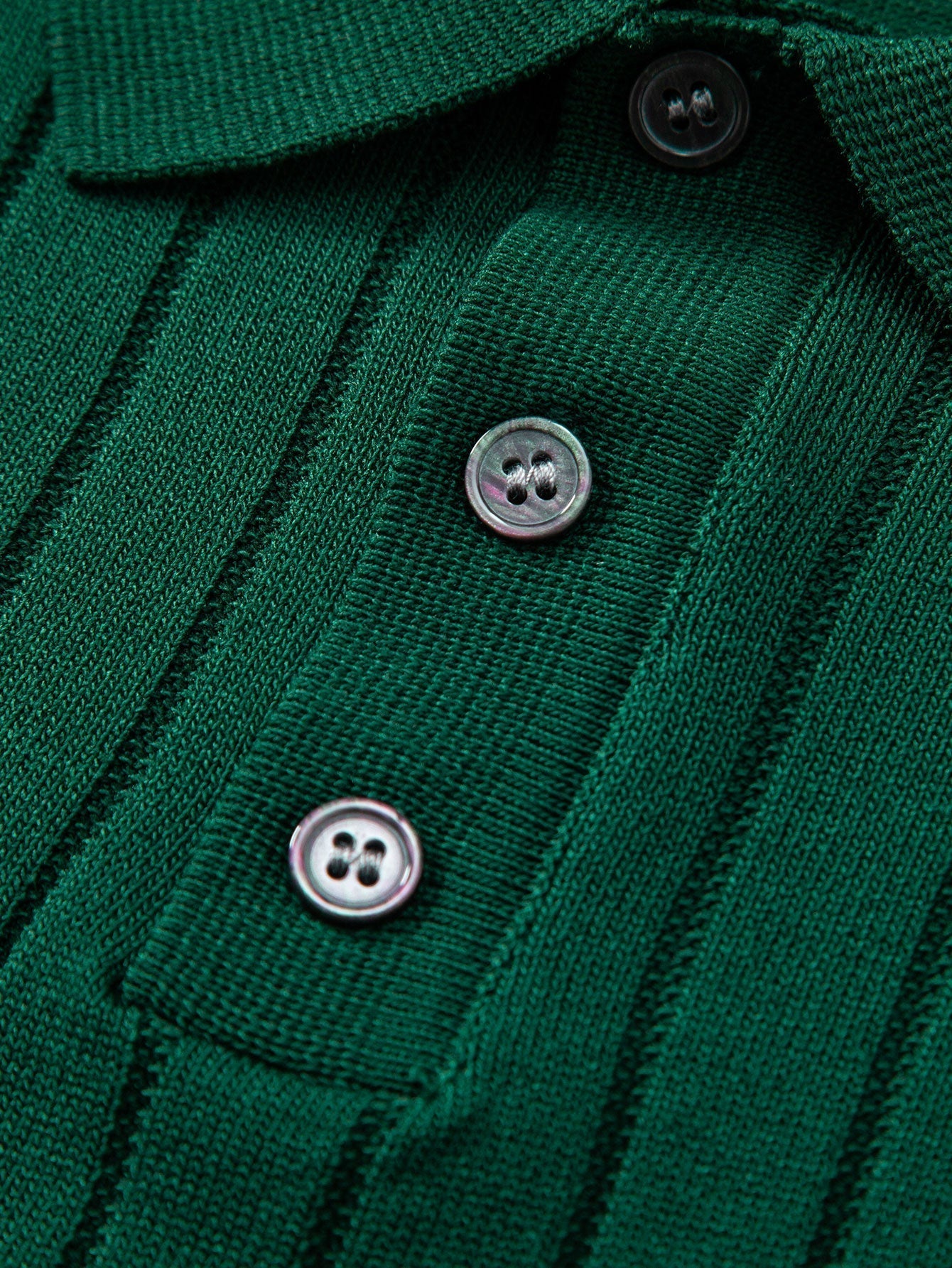 Stripe Knit Polo Shirt