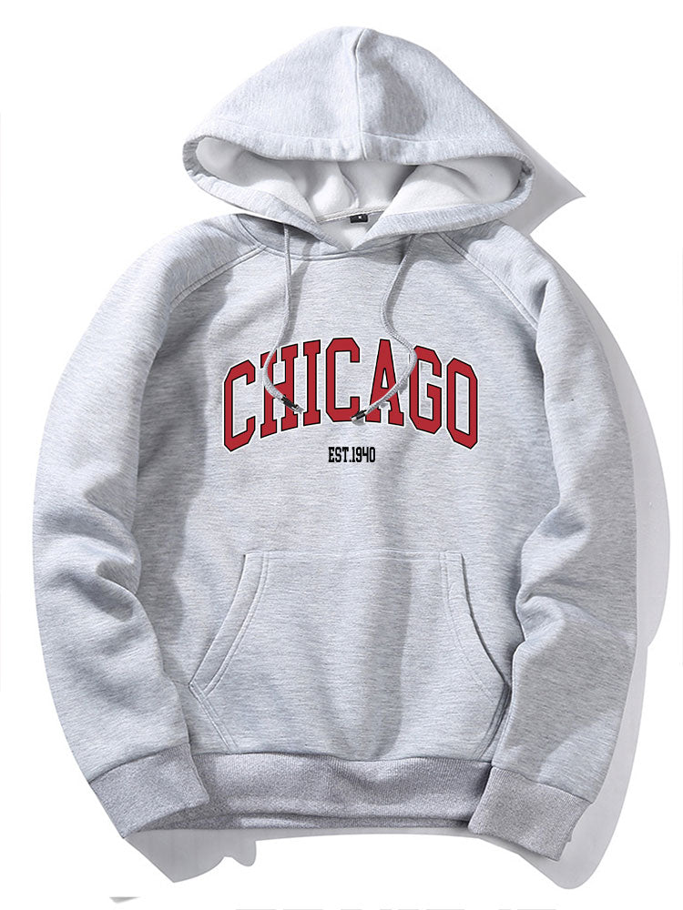 Chicago Letter Print Hoodie