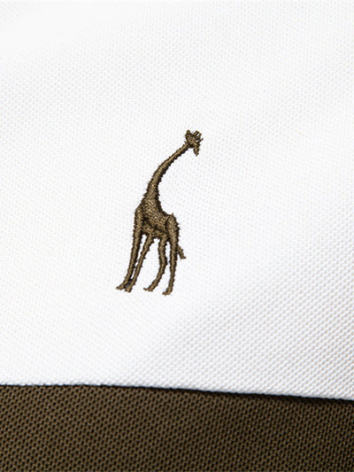 Contrast Pique V Neck Polo Shirt