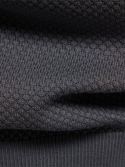 Pineapple Texture Knit V Neck Polo