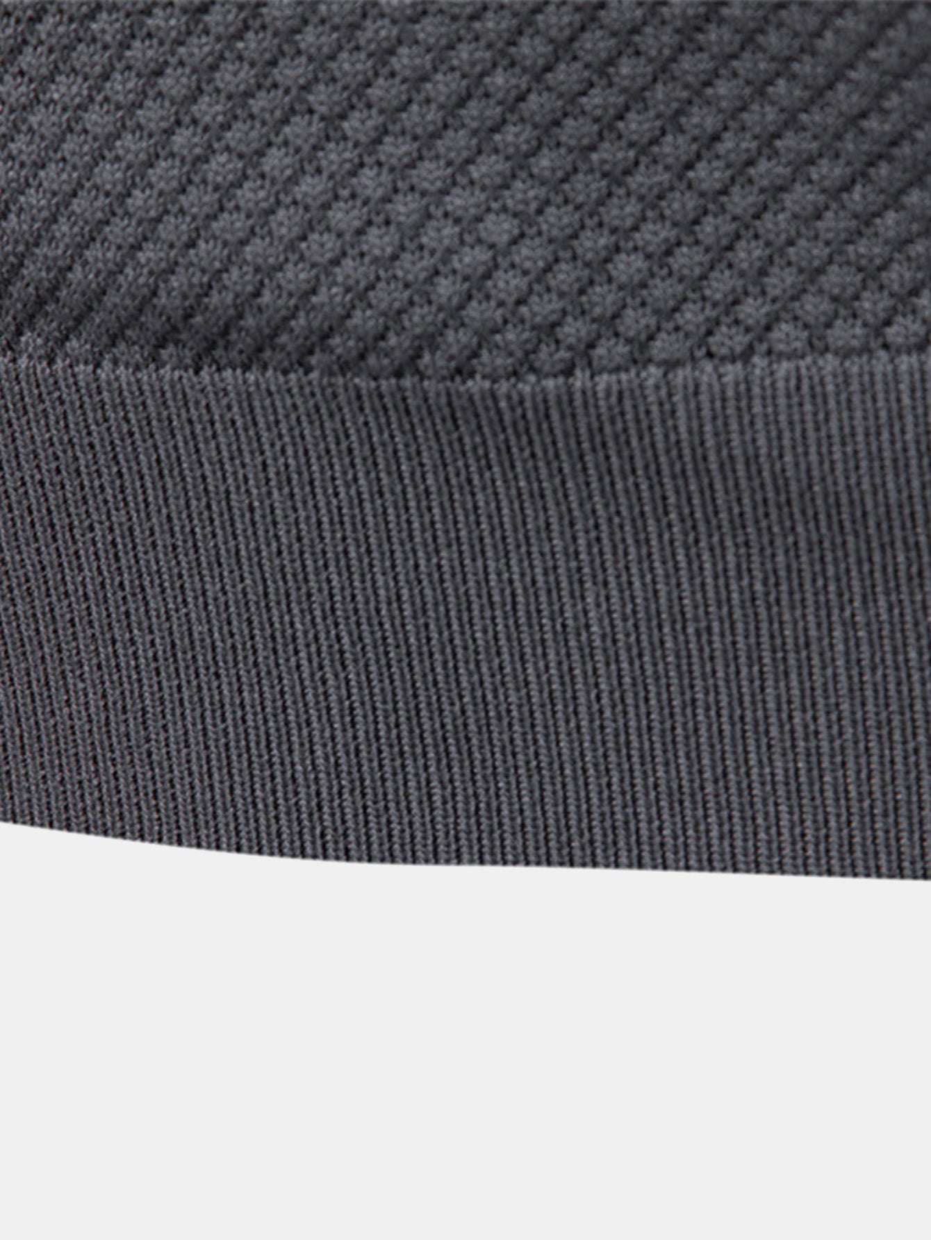 Pineapple Texture Knit V Neck Polo