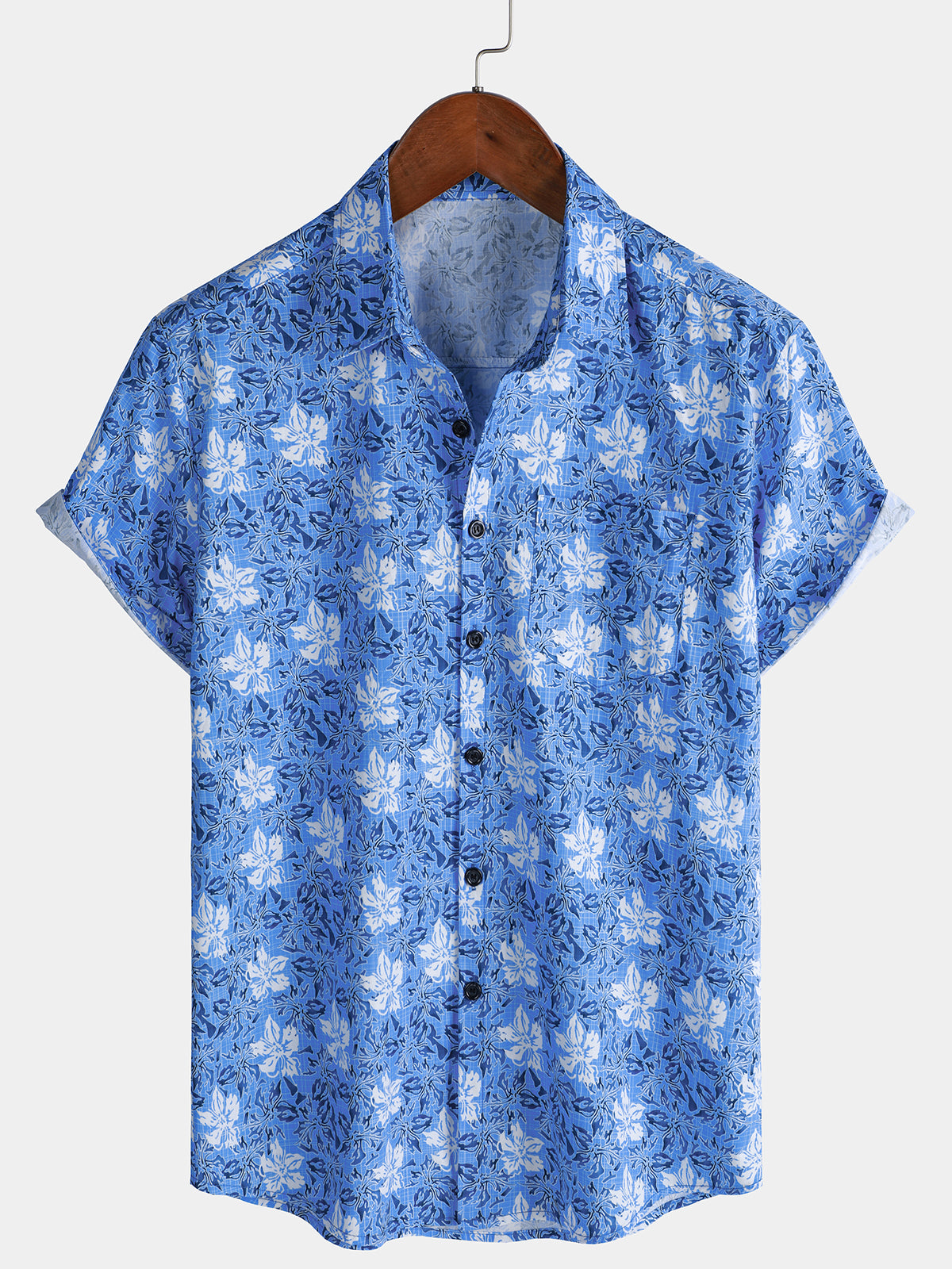 Men's Cotton Tropical Floral Short Sleeve Resort Beach Shirt