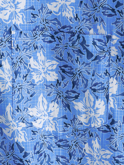 Men's Cotton Tropical Floral Short Sleeve Resort Beach Shirt