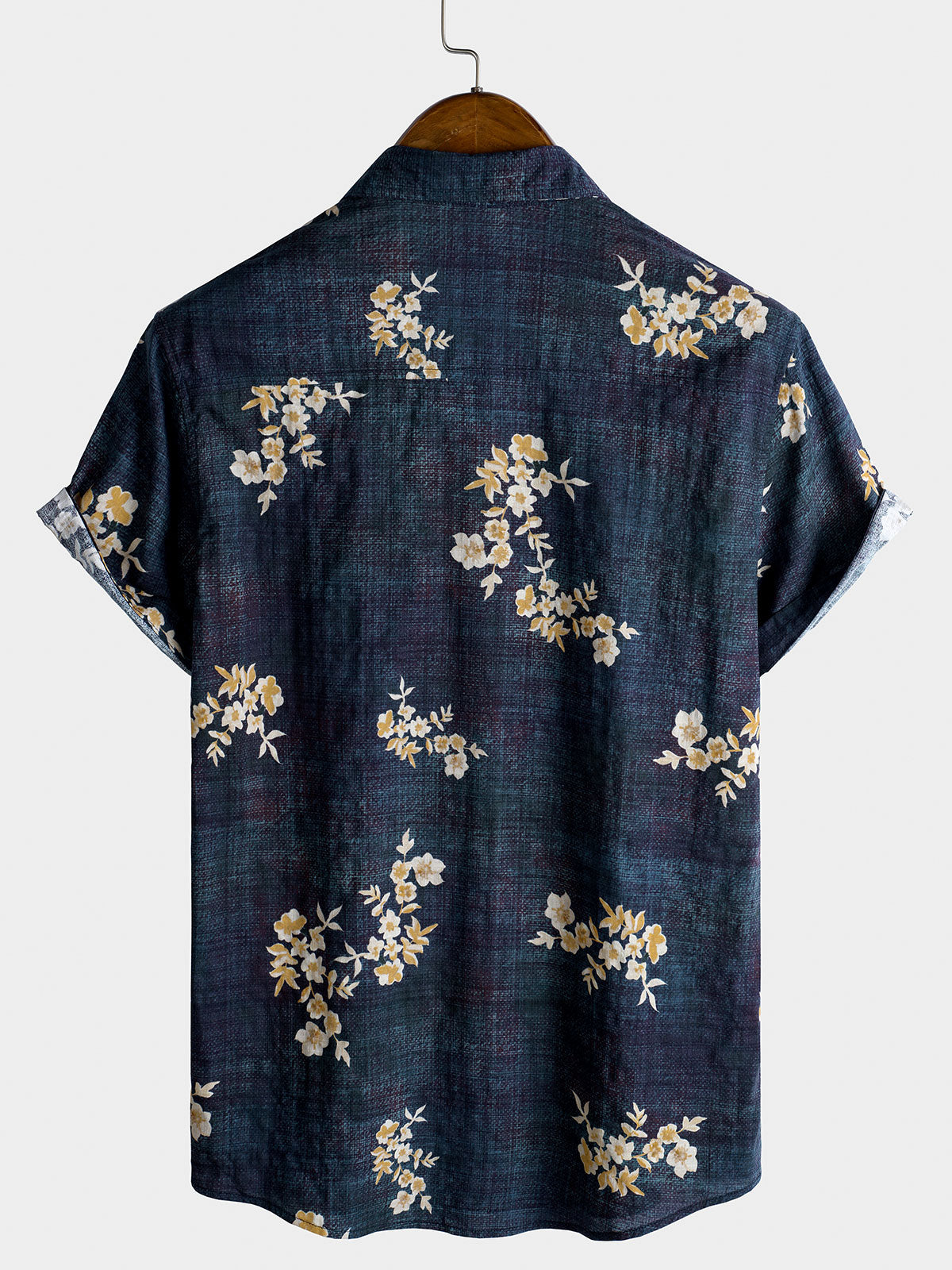 Men's Floral Printed Button Up Casual Short Sleeve Shirt