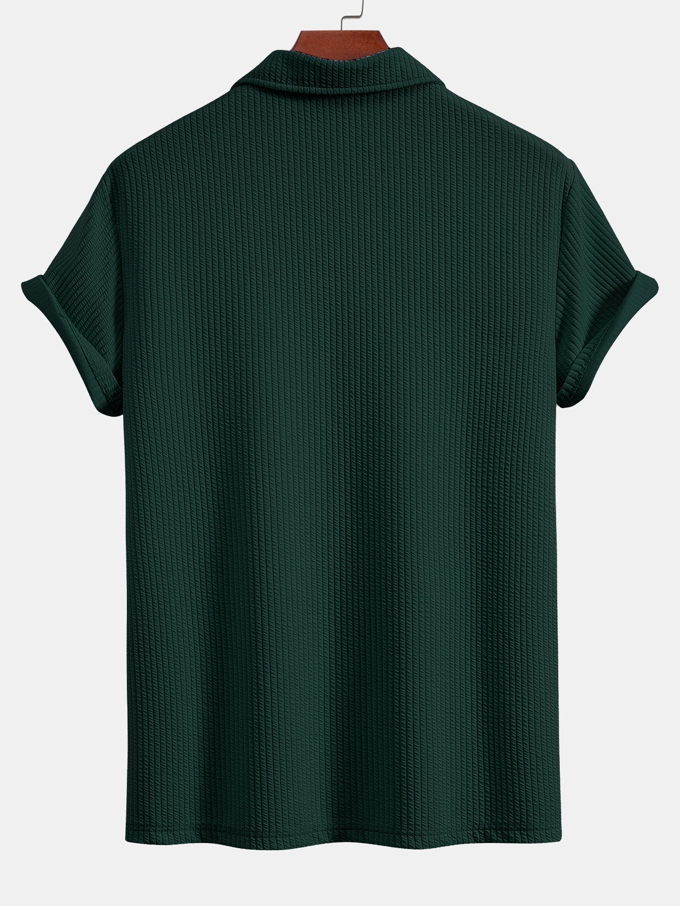 Short Sleeved V-Neck Ribbed Polo