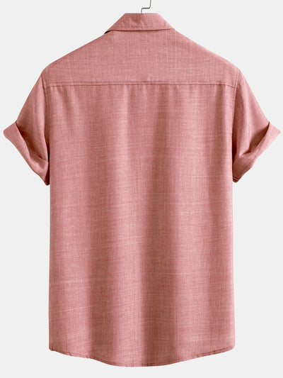 Textured Button Up Shirt With Two Pockets