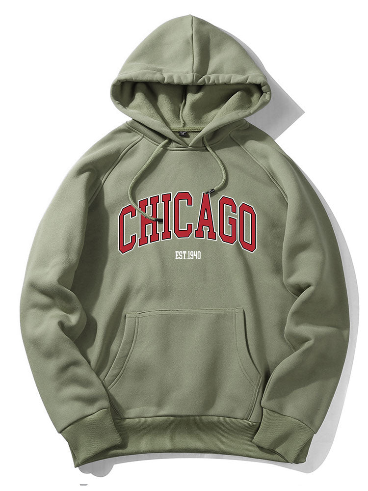 Chicago Letter Print Hoodie
