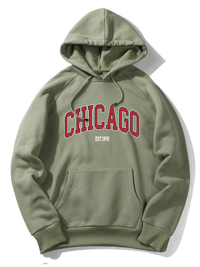 Chicago Letter Print Hoodie