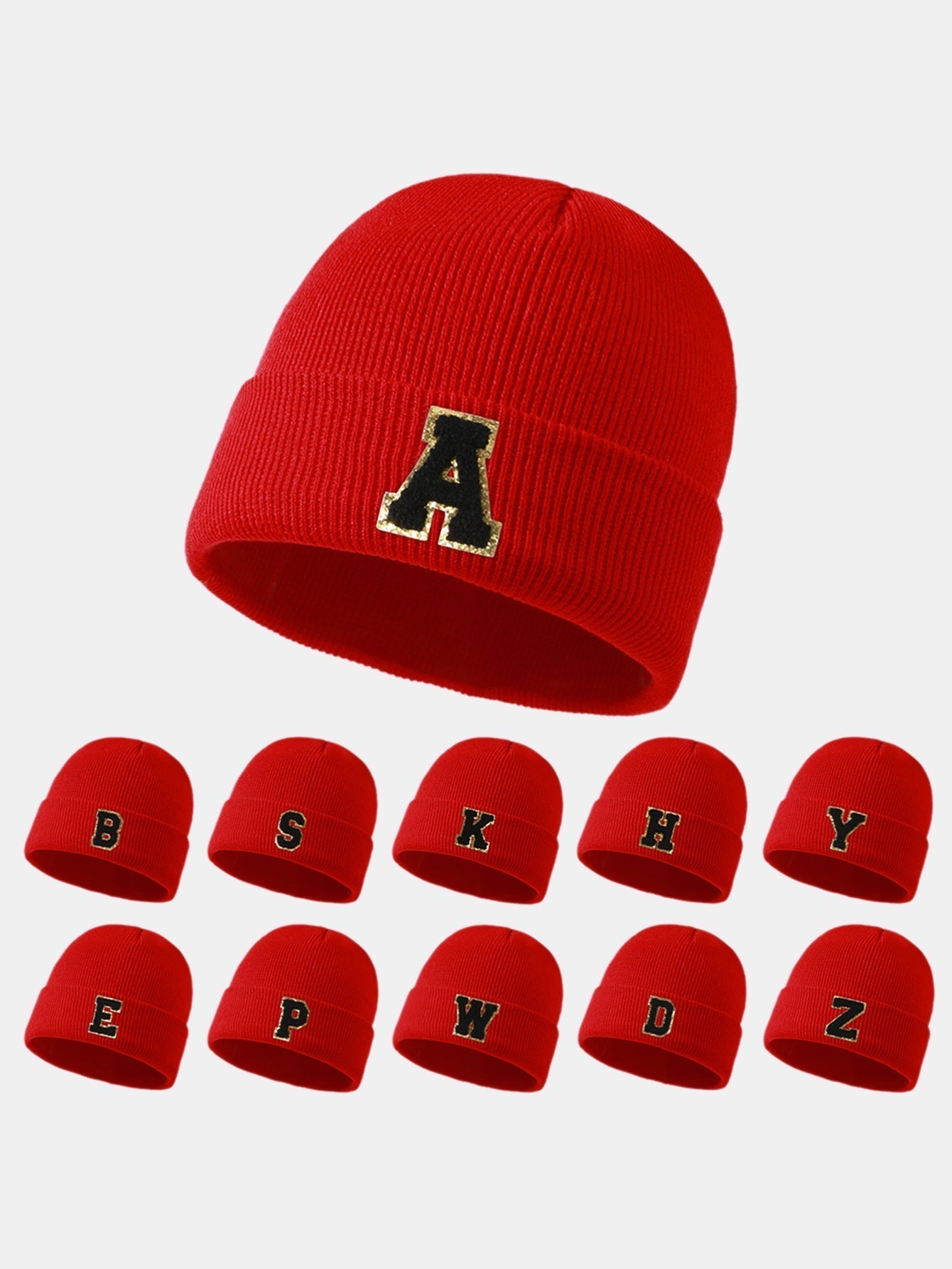 1pc Letter  A-Z Warm Knit Beanie Hat
