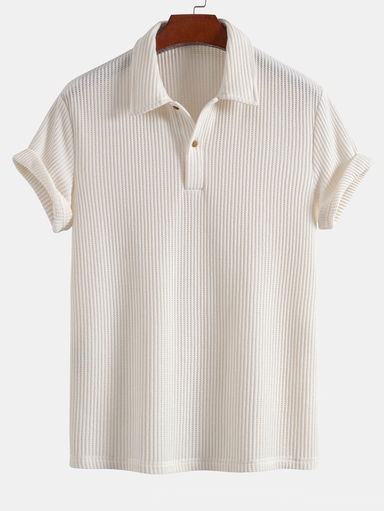 Short Sleeved Waffle Polo