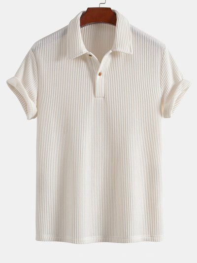 Short Sleeved Waffle Polo