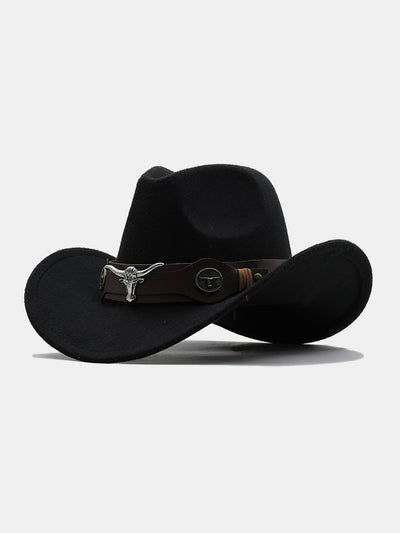 Bull Adorned Bohemian Felt Cowboy Hat