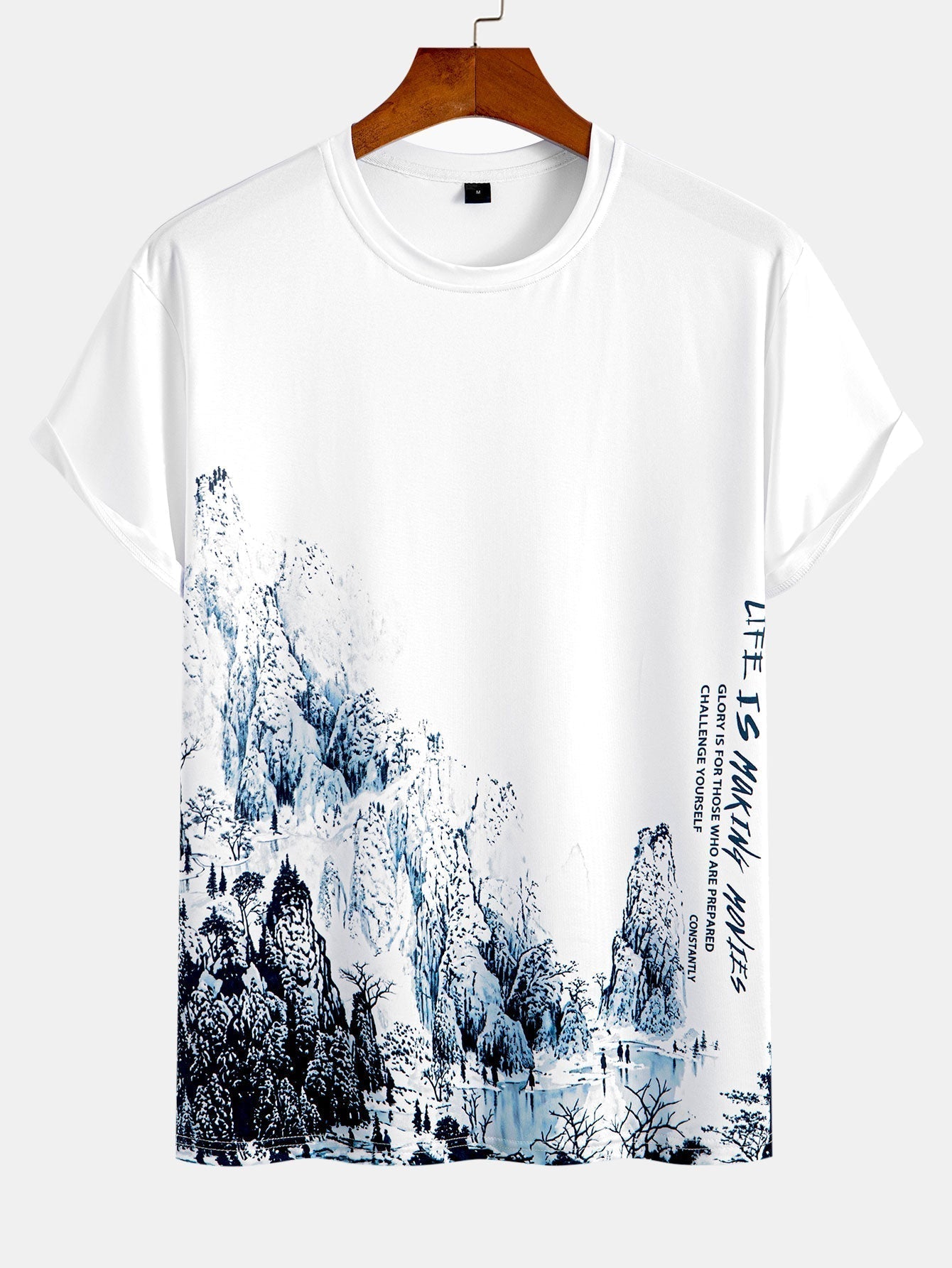 Ink Mountain Landscape Print T-Shirt