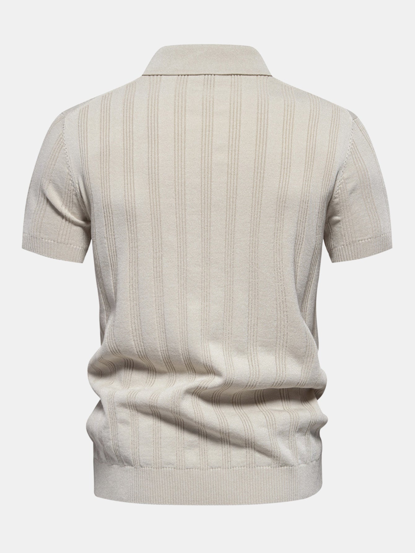 Stripe Knit Polo Shirt