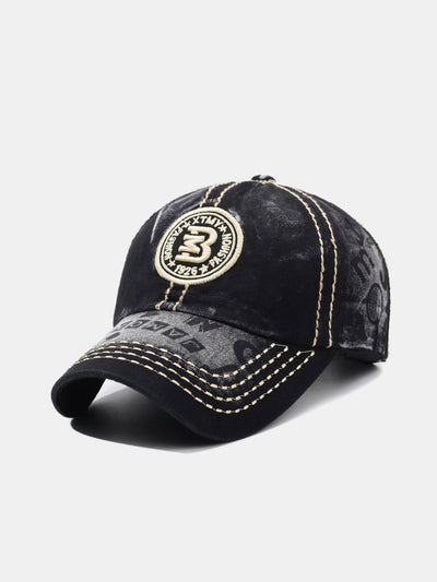 Slogan Patch Embroidery Washed Baseball Cap