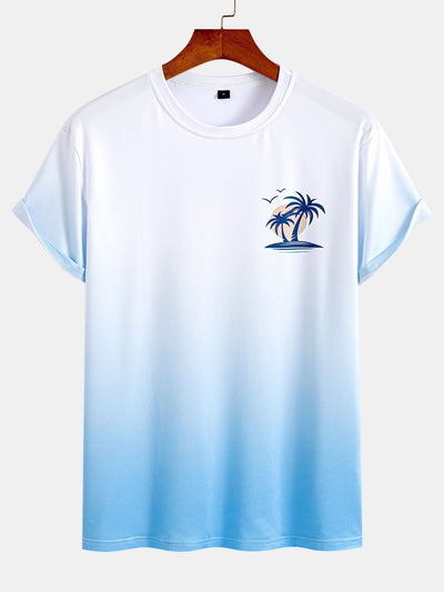 Gradient Palm Tree Print T-Shirt