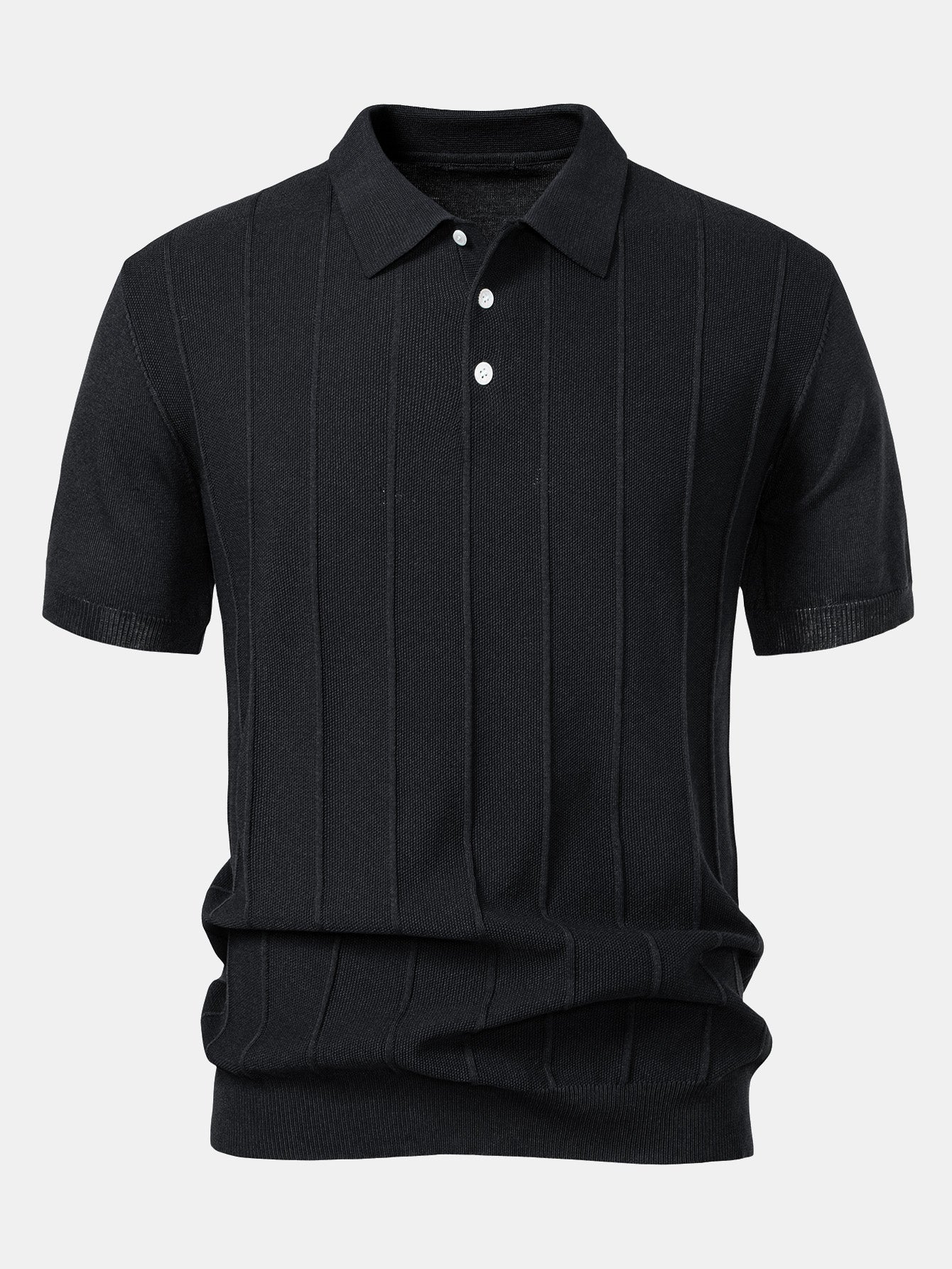 Stripe Jacquard Knit Polo Shirt