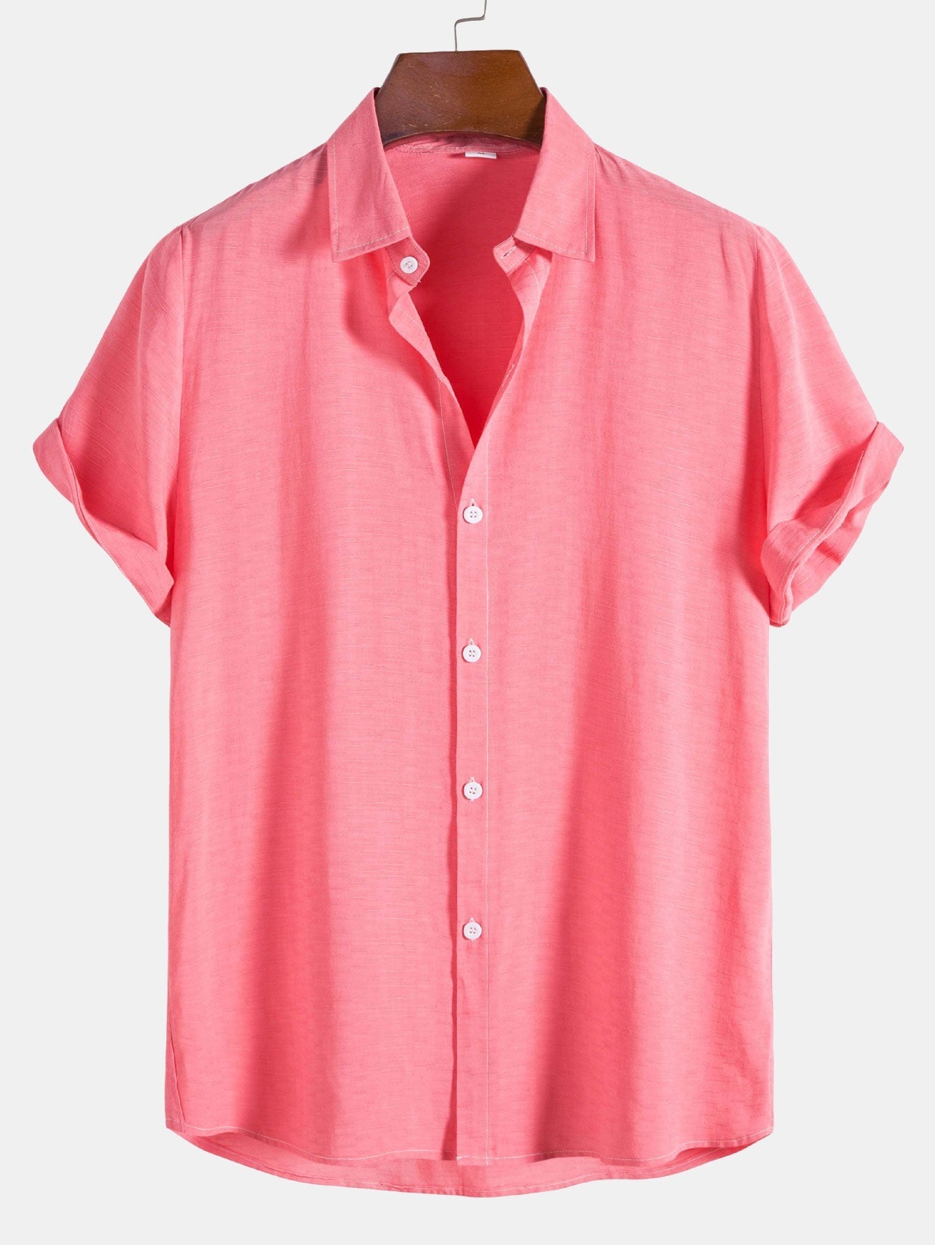 Cotton Blend Lapel Shirts #This item will shrink after washing, so we highly recommend choosing one size up#