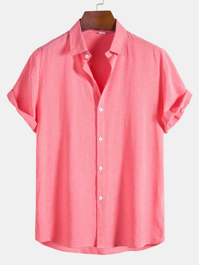 Cotton Blend Lapel Shirts #This item will shrink after washing, so we highly recommend choosing one size up#