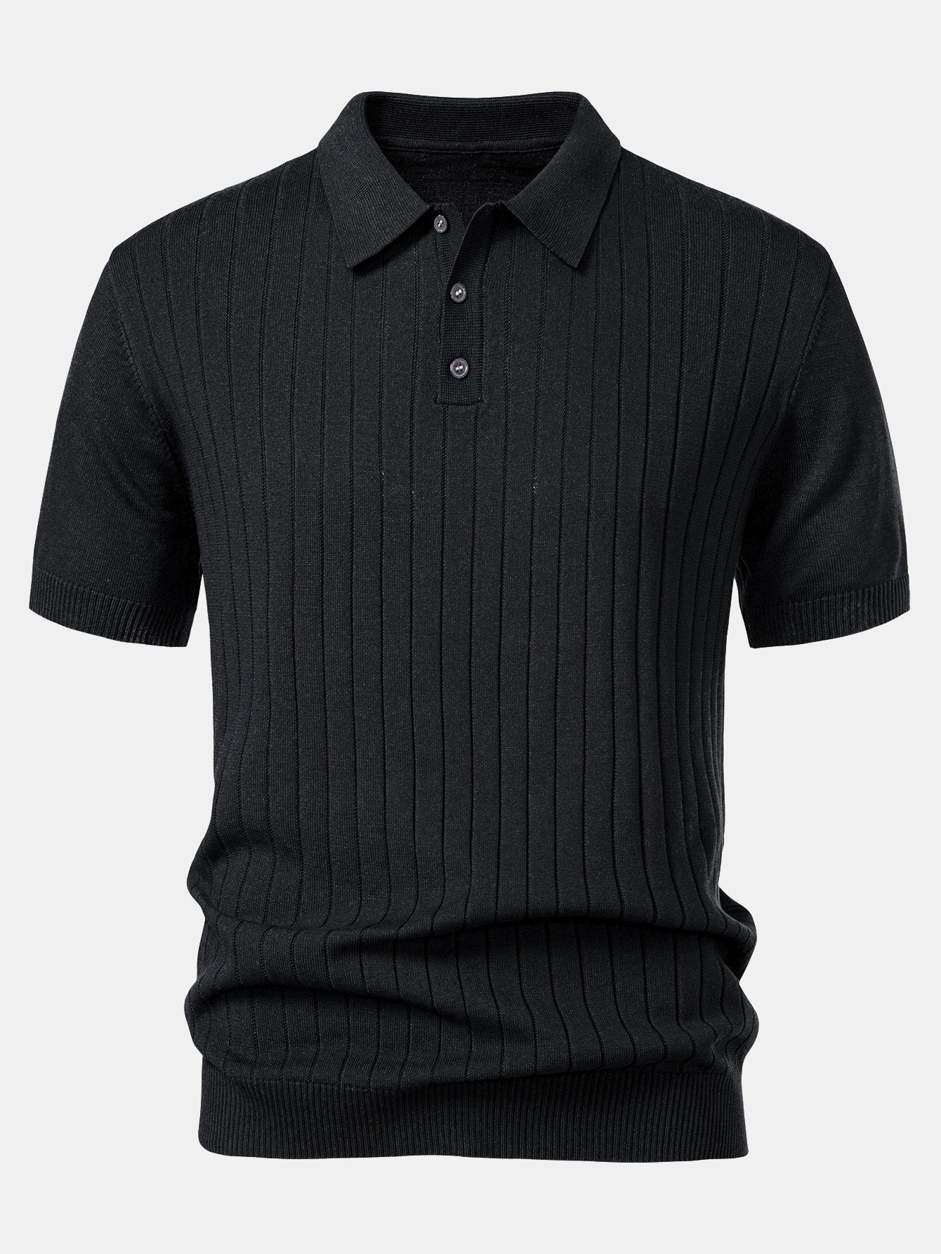 Stripe Knit Polo Shirt