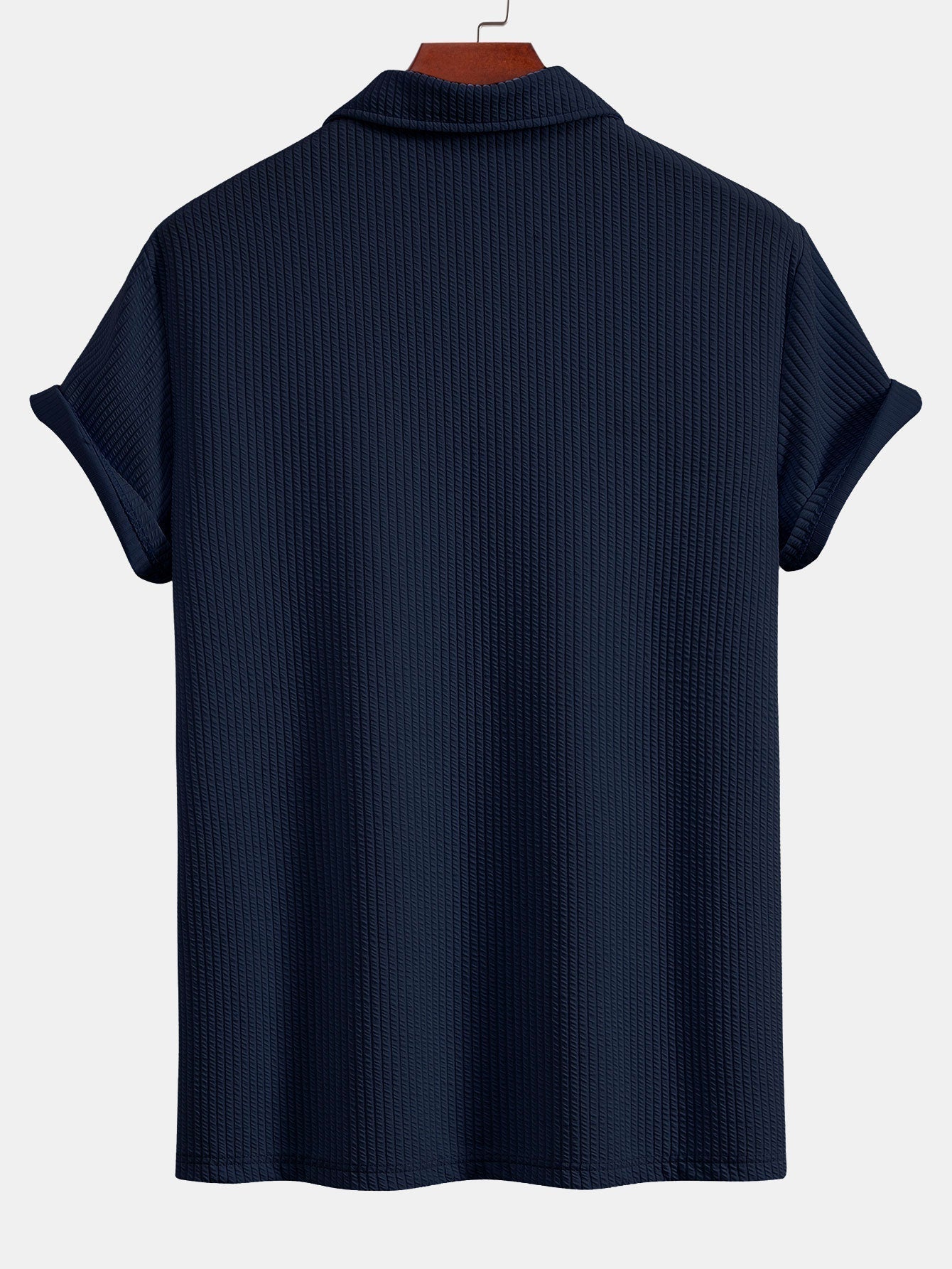 Short Sleeved V-Neck Ribbed Polo