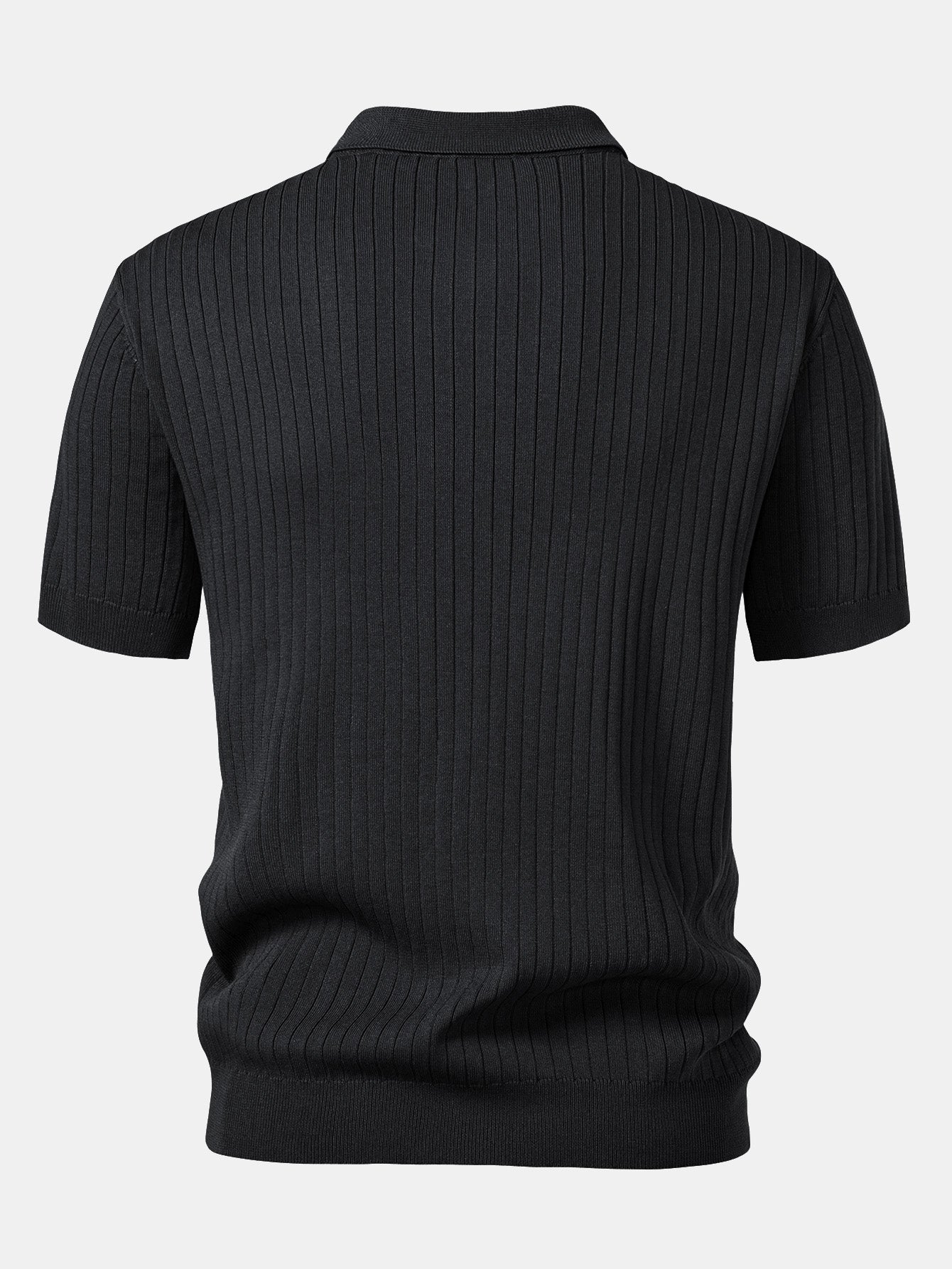 Stripe V Neck Knit Polo Shirt