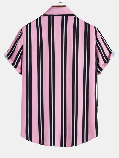 Striped Print Button Up Shirt