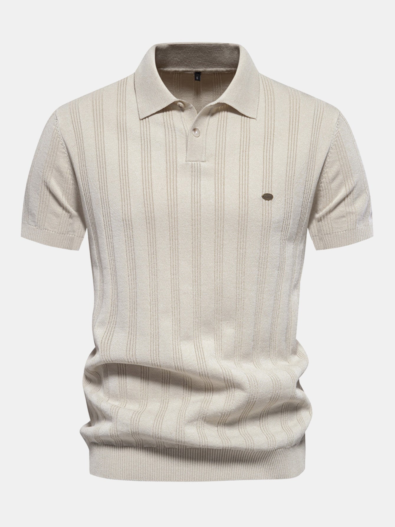 Stripe Knit Polo Shirt
