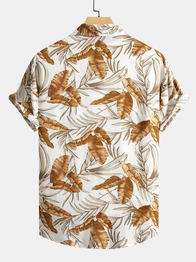 Viscose Tropical Print Button Up Shirt