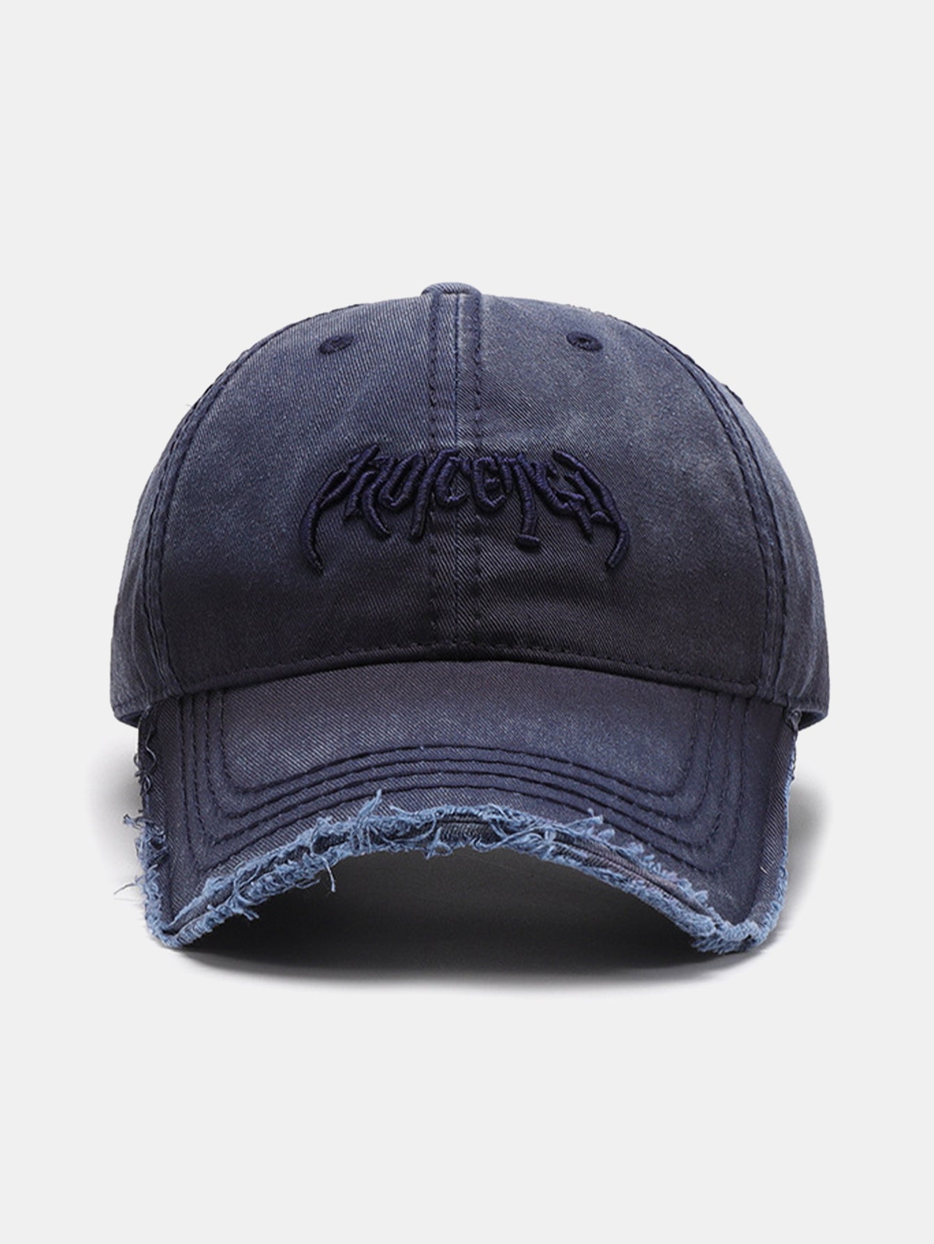 Slogan Embroidery Washed Baseball Cap