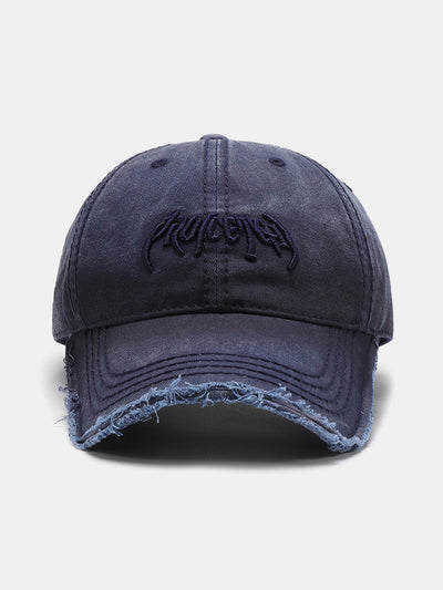 Slogan Embroidery Washed Baseball Cap