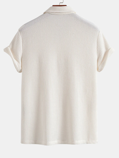 Short Sleeved Waffle Polo