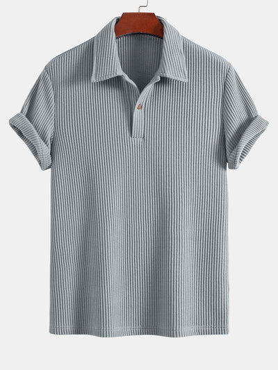 Short Sleeved Waffle Polo