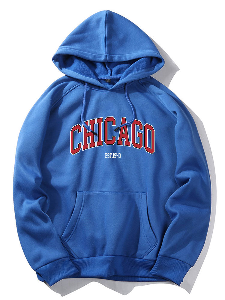 Chicago Letter Print Hoodie