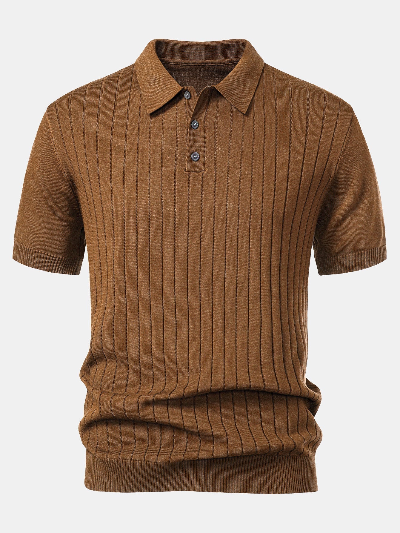 Stripe Knit Polo Shirt