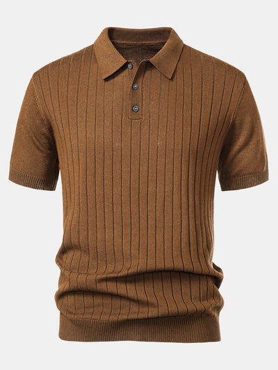 Stripe Knit Polo Shirt