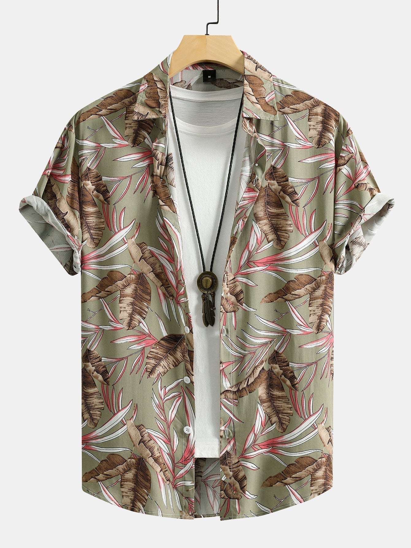 Viscose Tropical Print Button Up Shirt