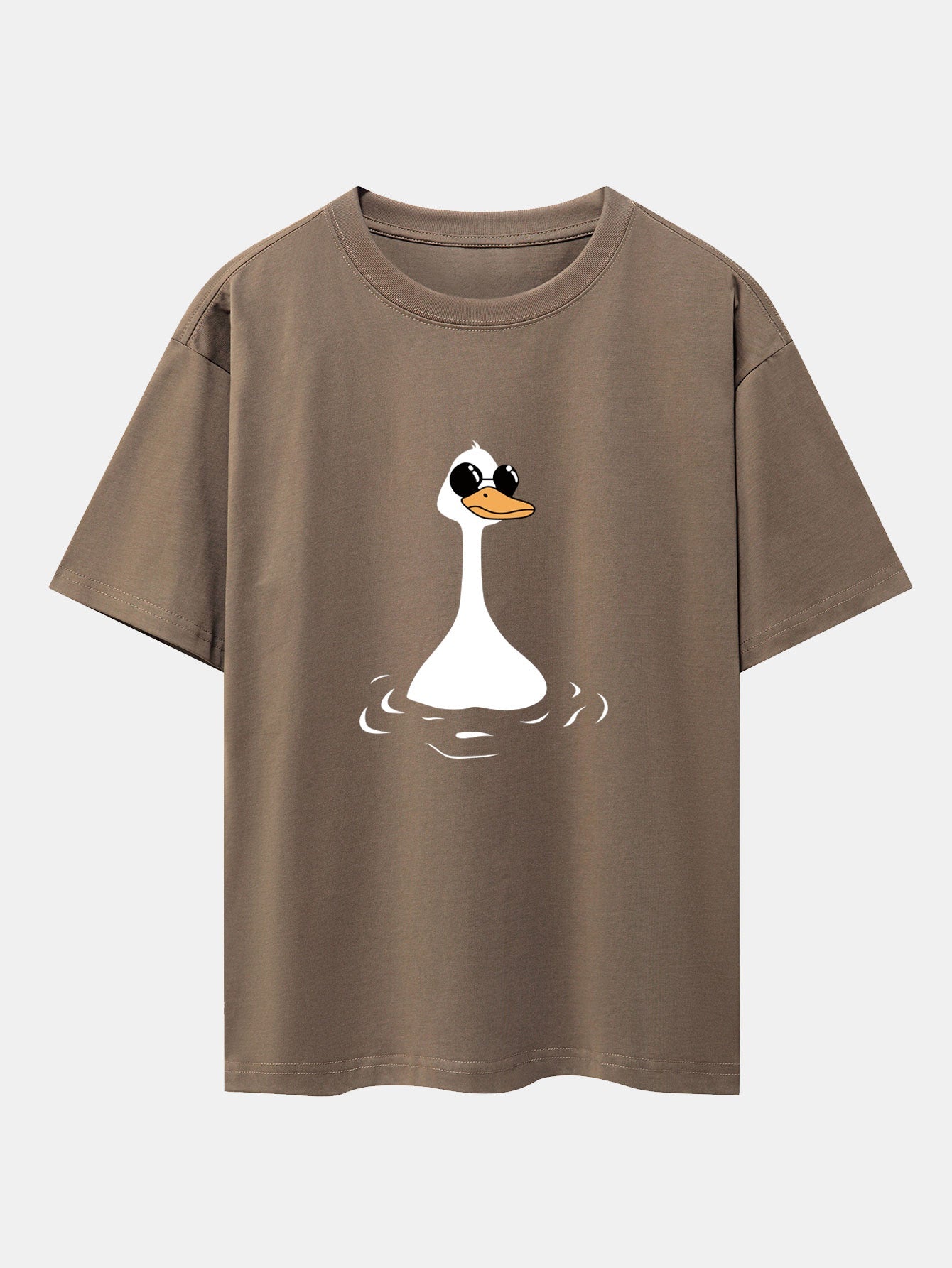 Sunglasses Goose Print Drop Shoulder Oversize T-Shirt