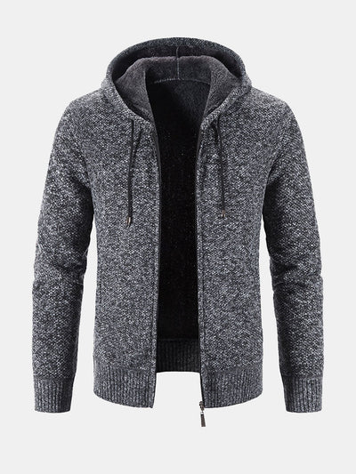 Man Zip Up Hooded Sweater